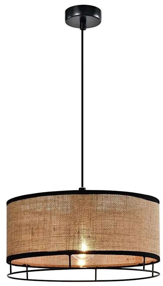 Lampa wisząca na lince ARDI 1xE27/40W/230V brązowa/czarna