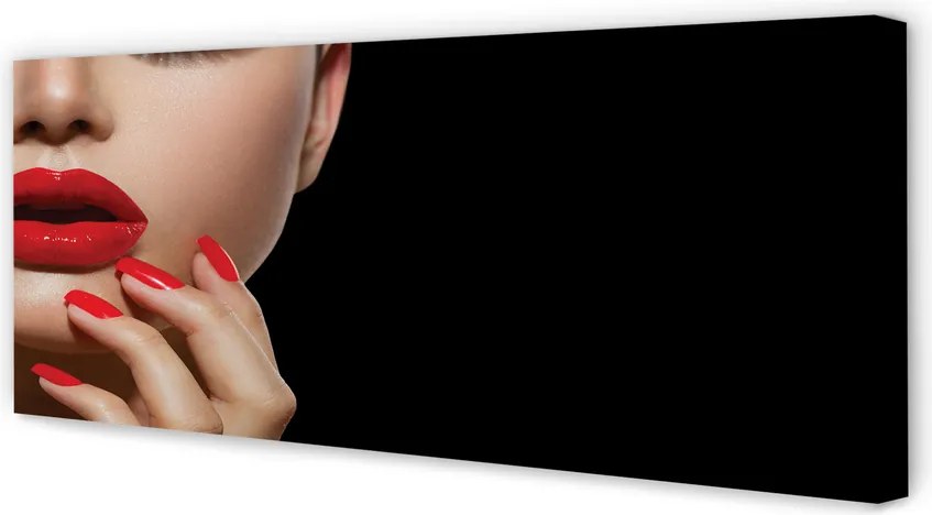 Obraz drukowany na płótnie Czerwień Ust i Paznokci