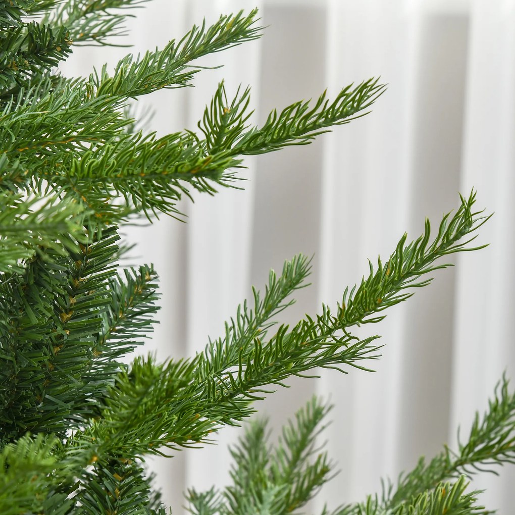 HOMCOM Sztuczna Choinka, Realistyczny Wygląd, Szybki Montaż, Tworzywo sztuczne, Zielony, 136 x 136 x 180cm | Aosom PL