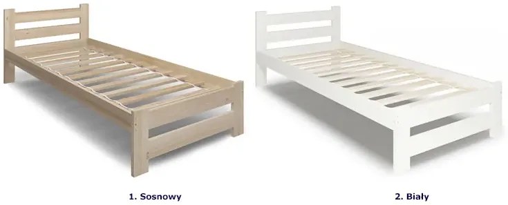 Drewniane Łóżko Jednoosobowe Z Materacem 90X200 W3-G39