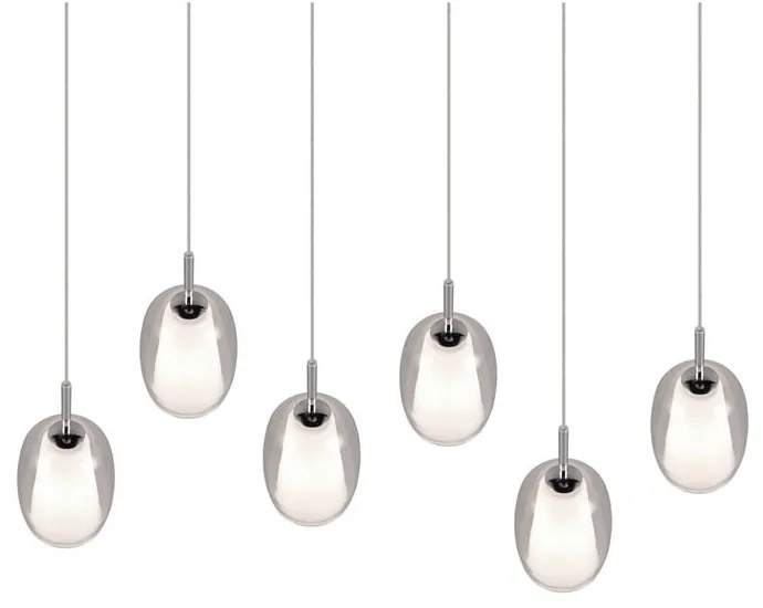 Lampa wisząca w srebrnym kolorze ze szklanym kloszem Barret – Trio Select