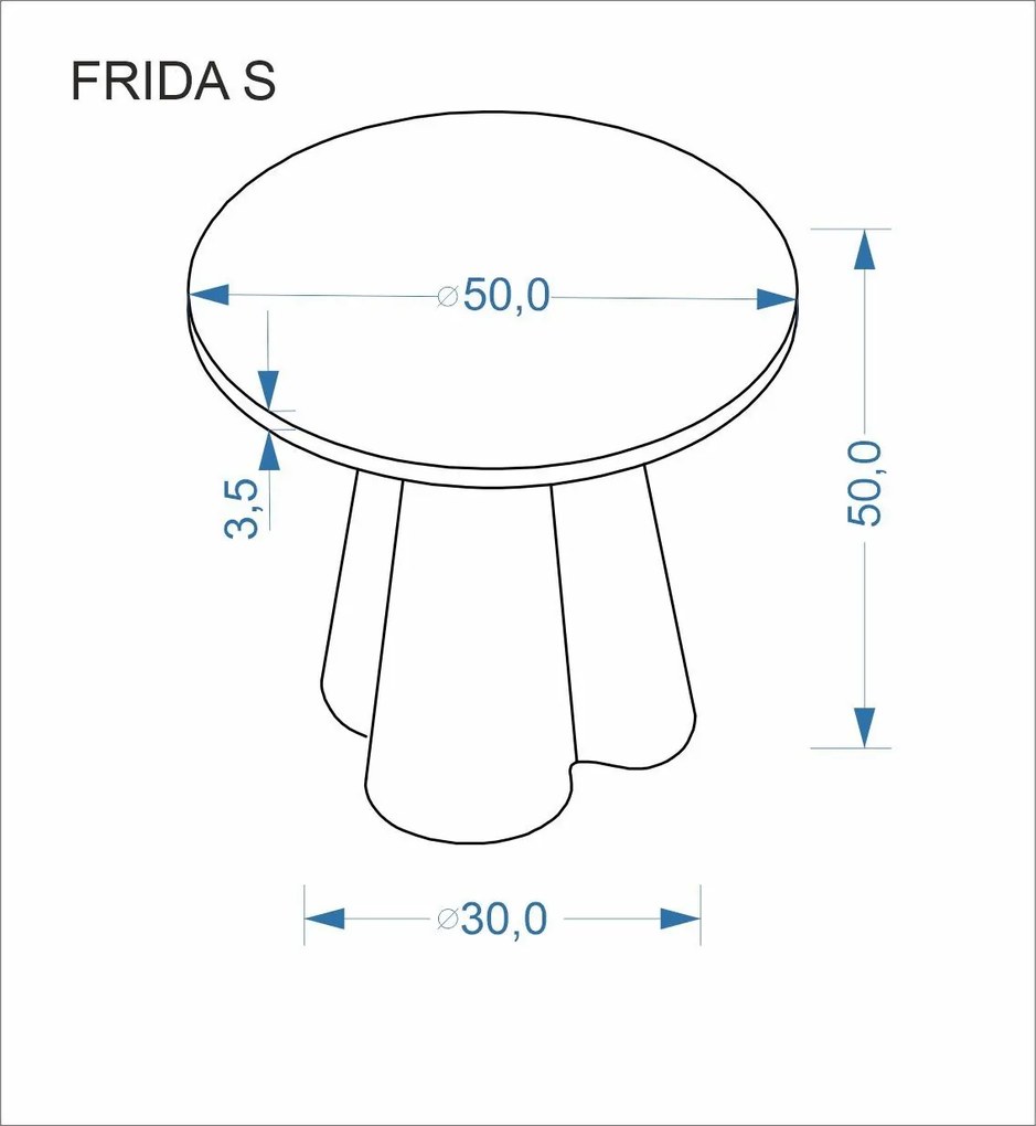 Okrągły stolik pomocniczy Frida S Halmar, trawertyn