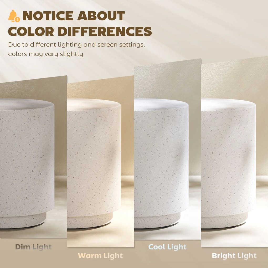 HOMCOM Stolik pomocniczy w wyglądzie betonu 37 cm x 37 cm x 43 cm Anorganiczny proszek rudny Szary