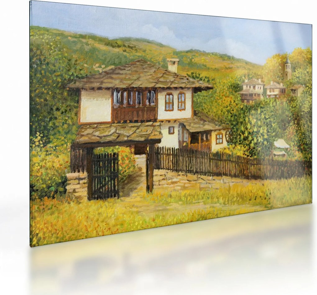 Obraz na szkle - Domki letniskowe w lecie (70x50 cm)
