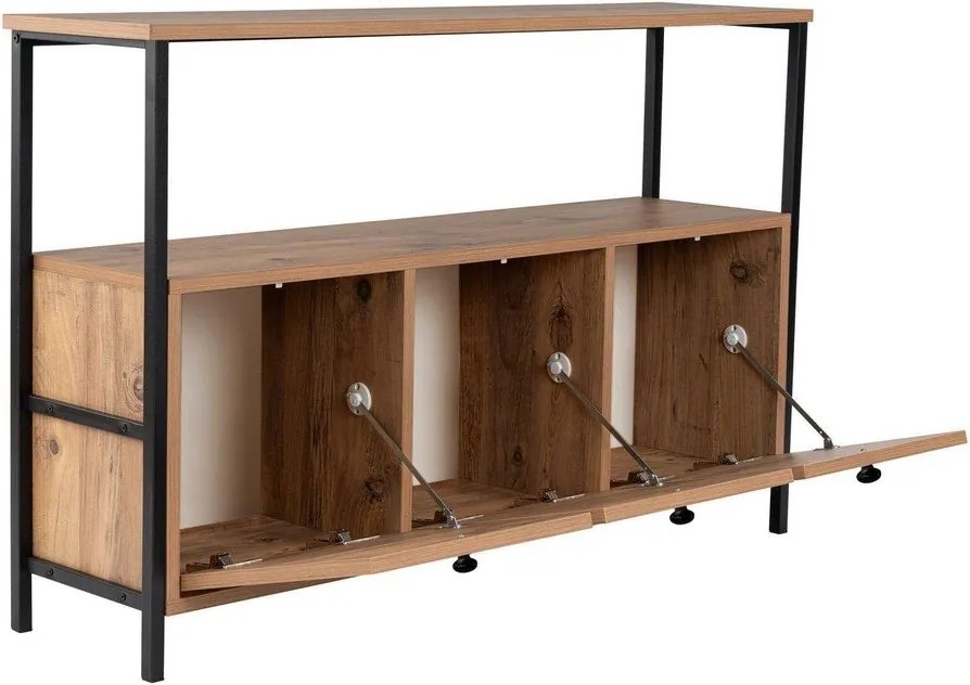 Konsola w dekorze sosny w naturalnym kolorze 29,5x120 cm Solace – Kalune Design