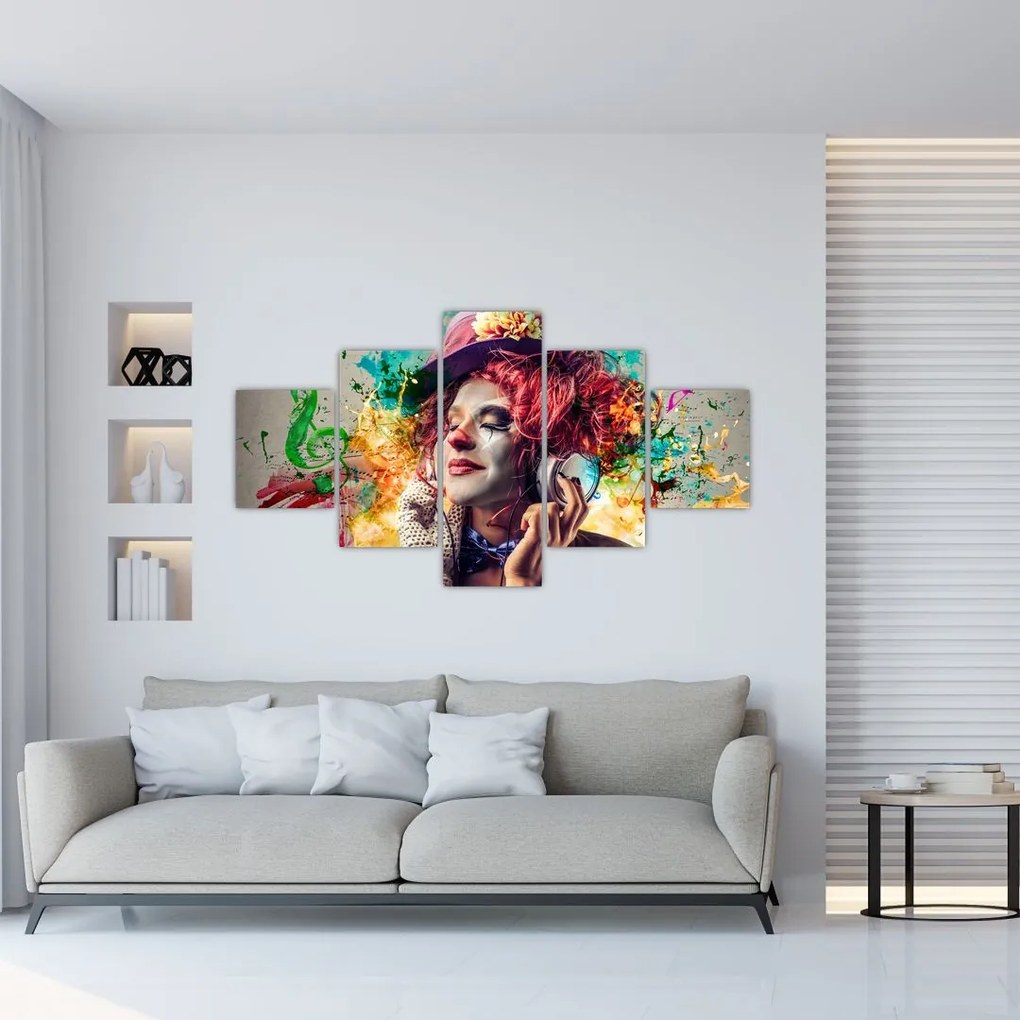 Obraz - Artystka ze słuchawkami (125x70 cm)