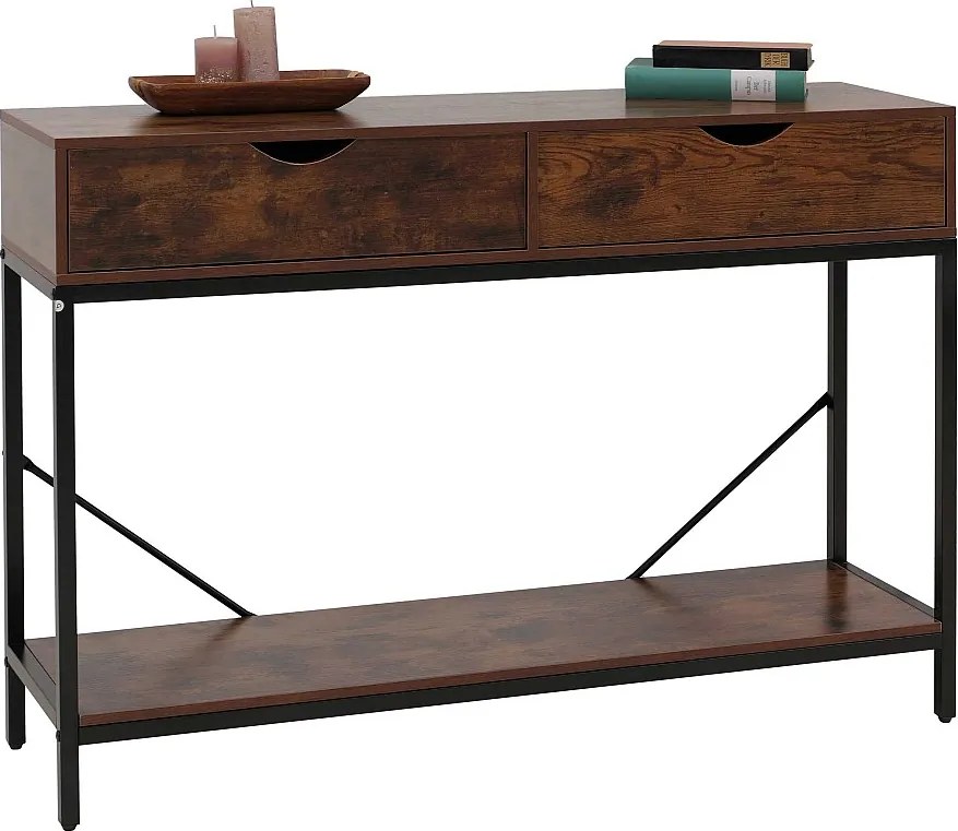 Stolik konsolowy MCW-O76,  czerwono-brązowy