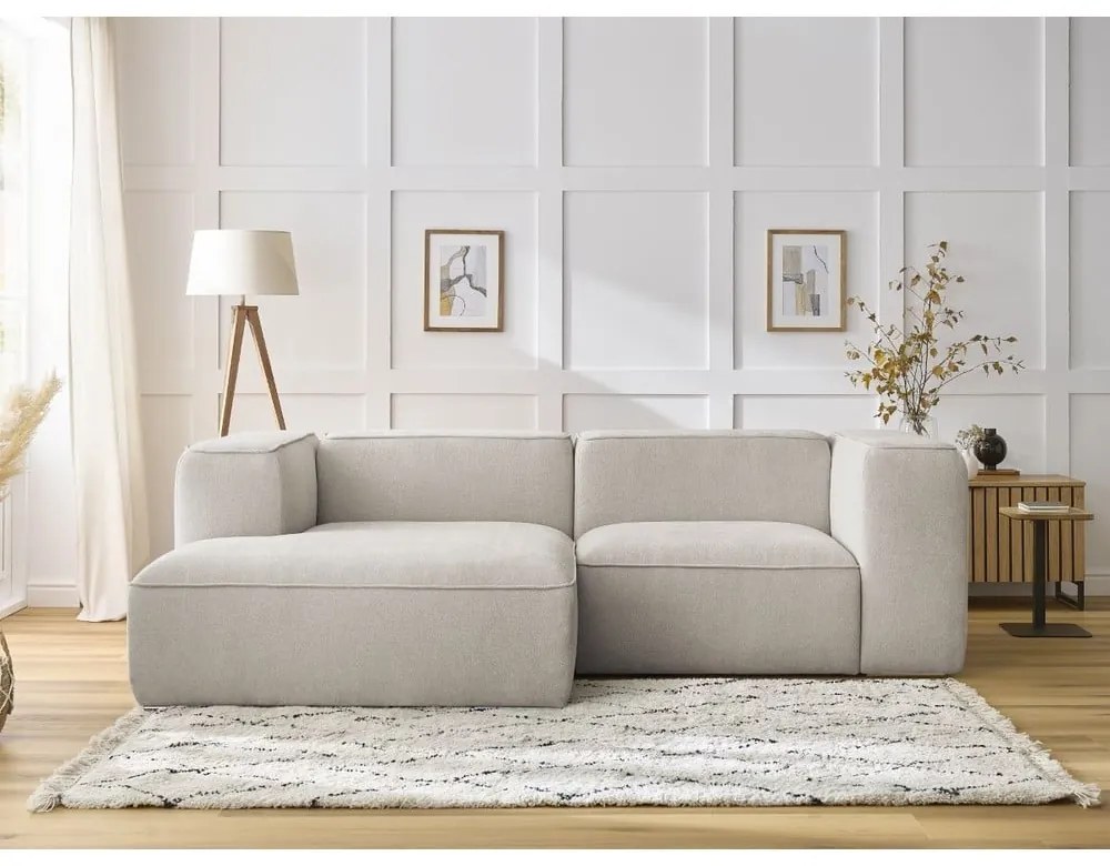 Beżowy narożnik z materiału bouclé (lewostronny) Zephyr – Bobochic Paris