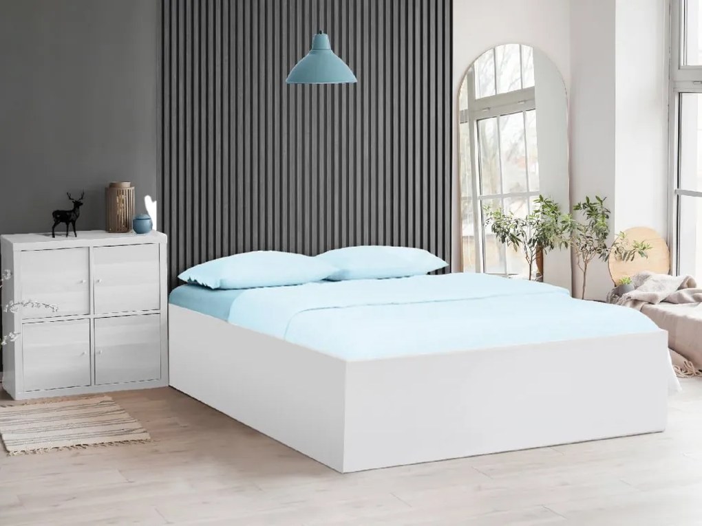 Łóżko BELLA 140 x 200 cm, białe Stelaż: Ze stelażem listwowym elastycznym, Materac: Materac Somnia 18 cm