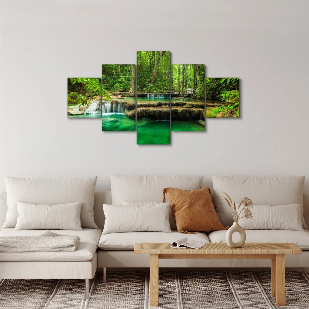Obraz - Wodospad Erawan w Kanchanaburi, Tajlandia (125x70 cm)