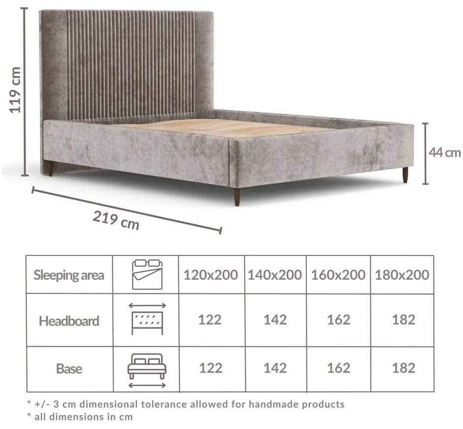 Ceglaste tapicerowane łóżko dwuosobowe ze schowkiem ze stelażem 160x200 cm Etero – Maison de Rêve