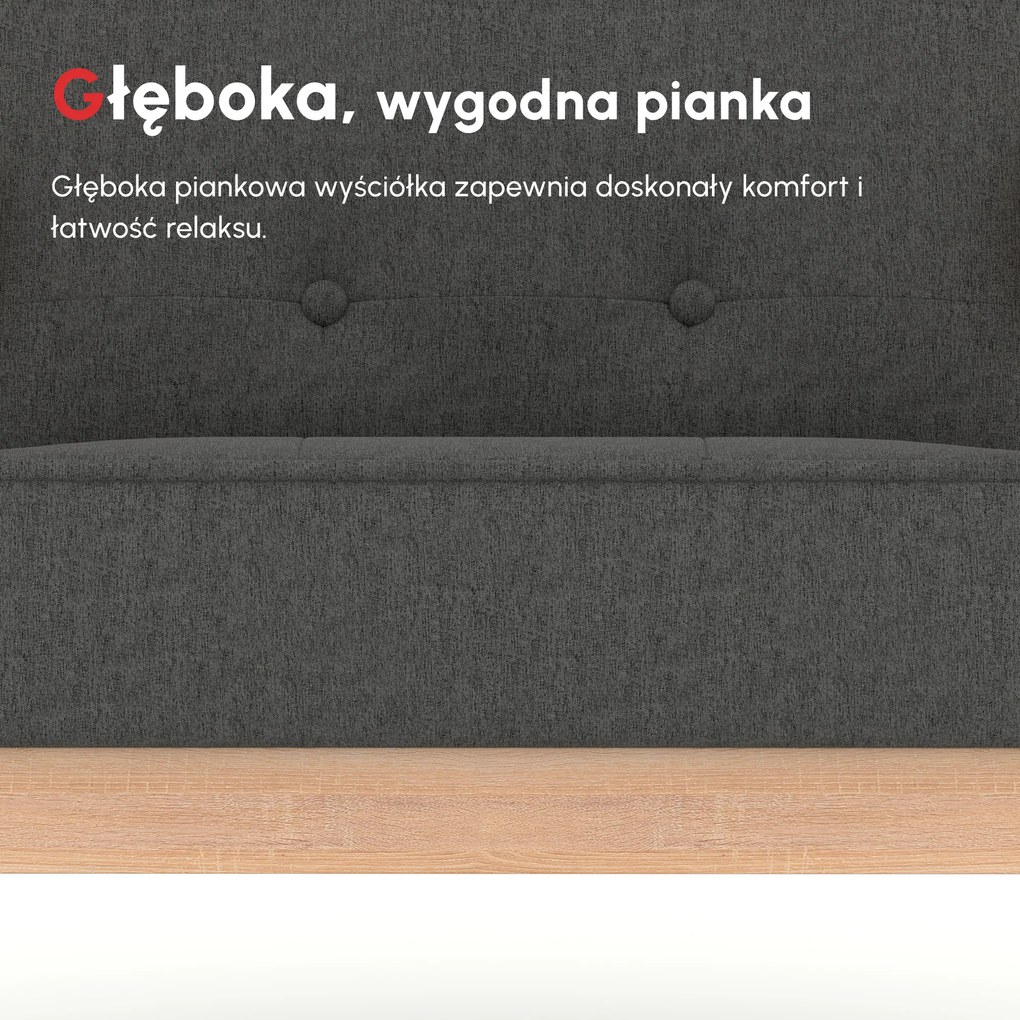 HOMCOM Fotel wypoczynkowy tapicerowany z podłokietnikami na drewnianym stelażu szary len 64x70x70 cm | Aosom PL