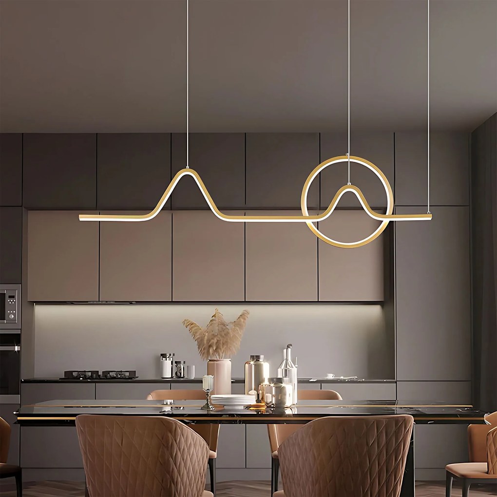 LAMPA WISZĄCA LED LHJ022-CP 120 cm ZŁOTA