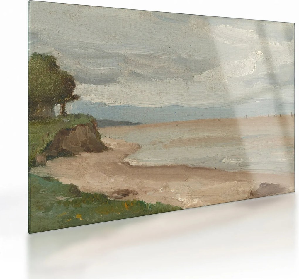Obraz na szkle - Jean-Baptiste-Camille Corot, Beach Near Etretat, reprodukcje (70x50 cm)