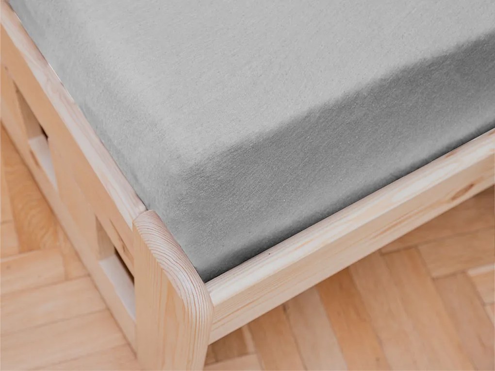 PrzytulneMieszkanie.pl Jersey prześcieradło dziecięce jasnoszare 70x140 cm