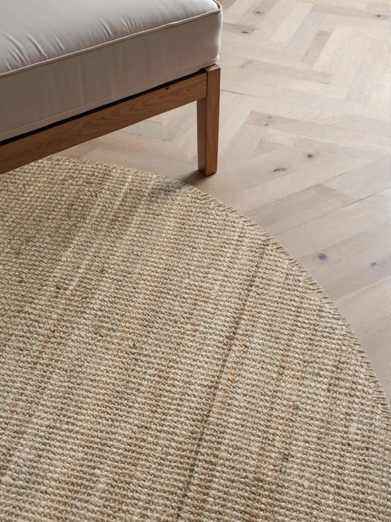 Dywan naturalny jutowy ręcznie tkany Boucle brązowo-szary 160 cm x 160 cm