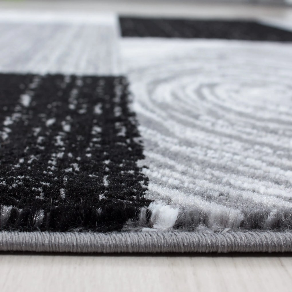 Dywan nowoczesny Parma prostokąty szaro-czarny 80 cm x 300 cm