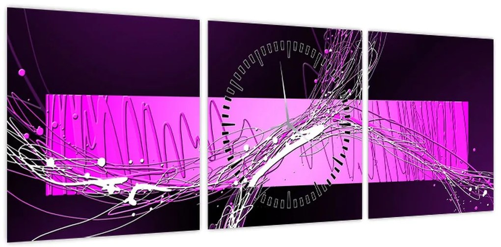 Abstrakcyjny obraz (z zegarem) (90x30 cm)