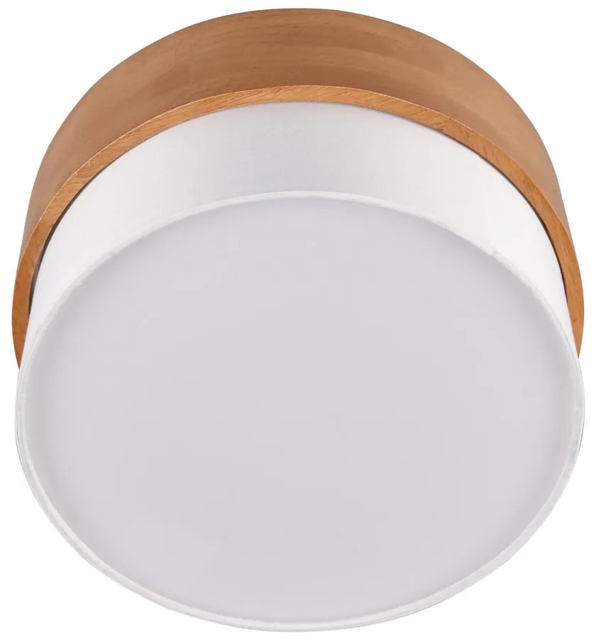 Biało-naturalna lampa sufitowa z tekstylnym kloszem Seasons – Trio