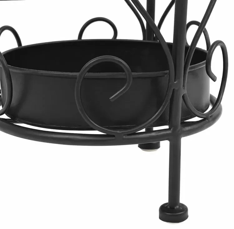 Czarny metalowy stojak na parasole w stylu vintage Pables