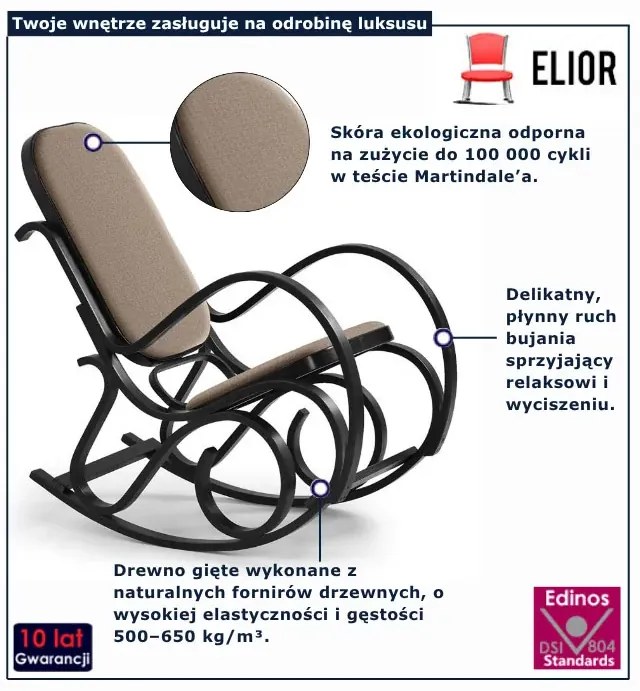 Bujany fotel dla seniora wenge R4-L62