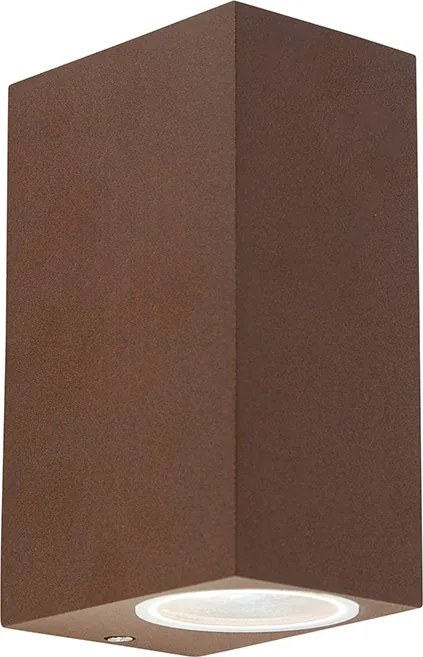 Inteligentna lampa ścienna brązowa rdza IP44 w komplecie z 2 żarówkami Wi-Fi GU10 - Baleno
