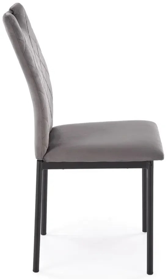 Krzesło tapicerowane K577 VELVET szare/czarne HALMAR