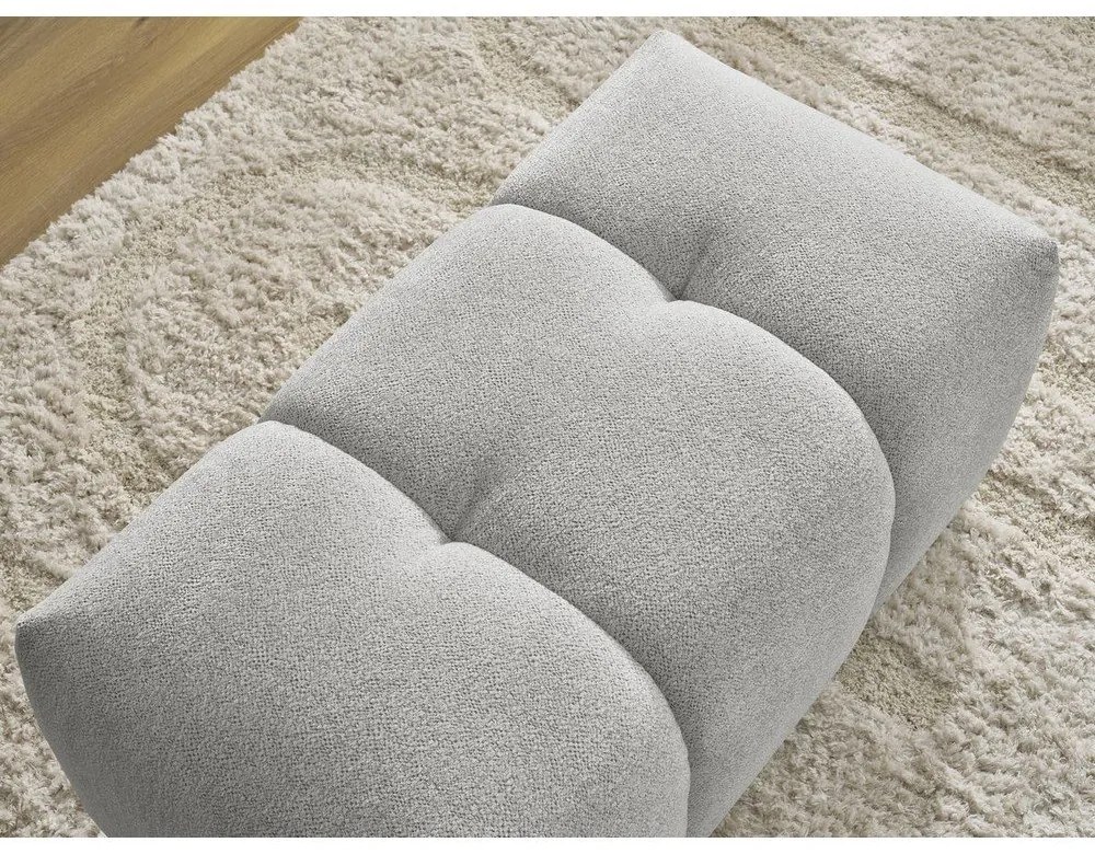 Jasnoszary podnóżek z tkaniny szenilowej Roxelane – Bobochic Paris