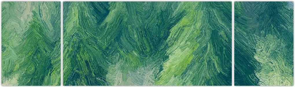 Obraz - Malowane drzewa iglaste (170x50 cm)