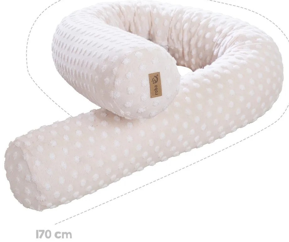 Beżowy ochraniacz do łóżeczka z mieszanki bawełny 170 cm Frosty Almond – Roba