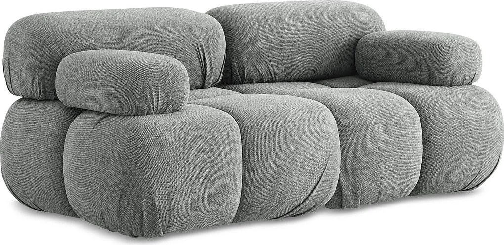 Modułowa sofa 2-osobowa - z tkaniny szenilowej - szary - LOKUA