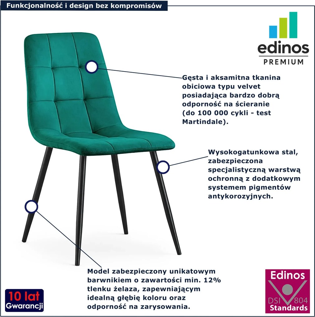 Zielone welurowe krzesło pikowane Z3-L10