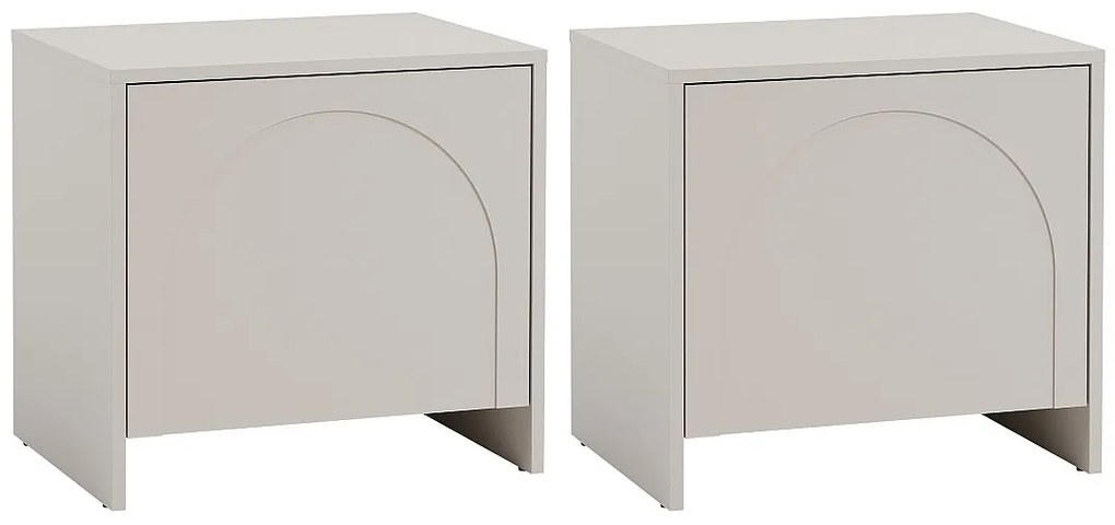 Zestaw 2 szafek nocnych jednodrzwiowych  - Beżowy - NALYRA od Maison Céphy