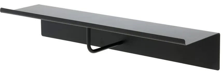 Czarny stalowy wieszak ścienny z półką 21,5 cm A-Coat – Zone
