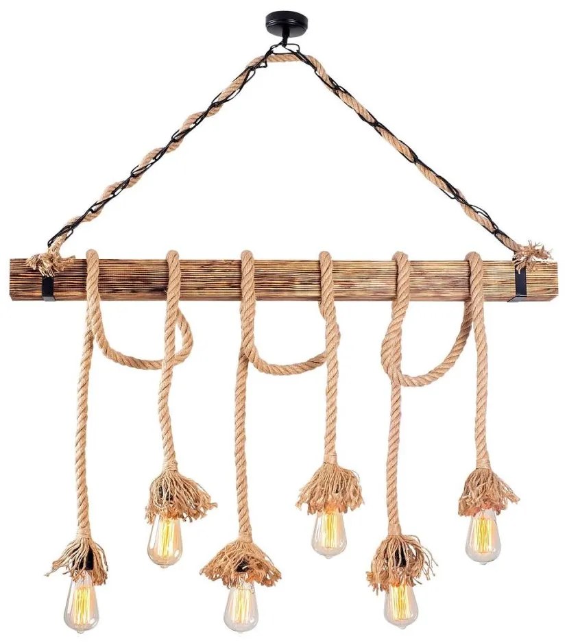 Żyrandol na lince EREBOS 6xE27/40W/230V brązowy