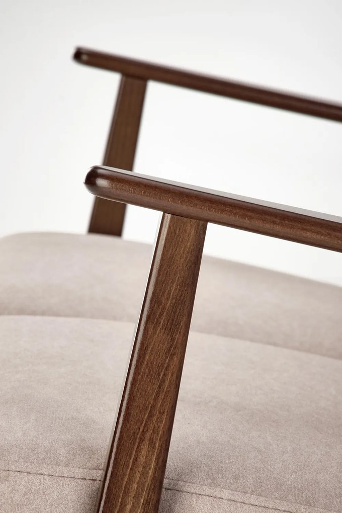 2-osobowa sofa do salonu z drewnianymi podłokietnikami Milano 2S Halmar