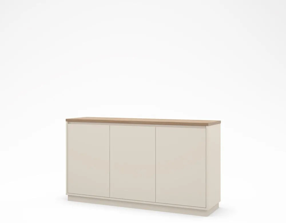 Beżowa komoda w dekorze dębu 152x84x40 cm Loreta – Marckeric