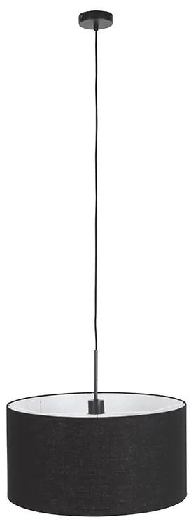 Nowoczesna lampa wisząca czarna z czarnym kloszem 50 cm - Combi 1 Nowoczesny Oswietlenie wewnetrzne