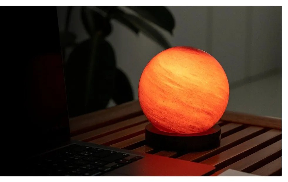 Lampa stołowa LED w ciemnym naturalnym kolorze ze szklanym kloszem (wysokość 13 cm) Sand Storm – Gingko