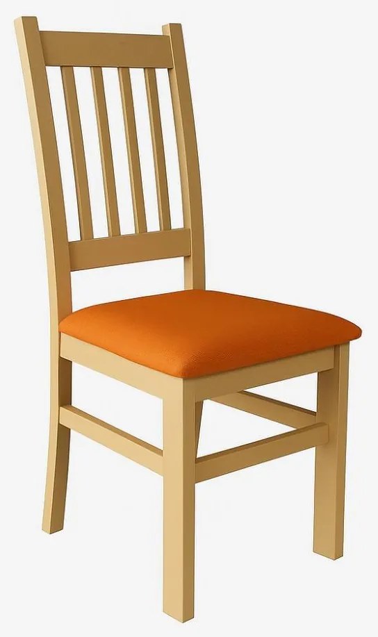 Krzesło do jadalni SIMON dąb/pomarańczowe