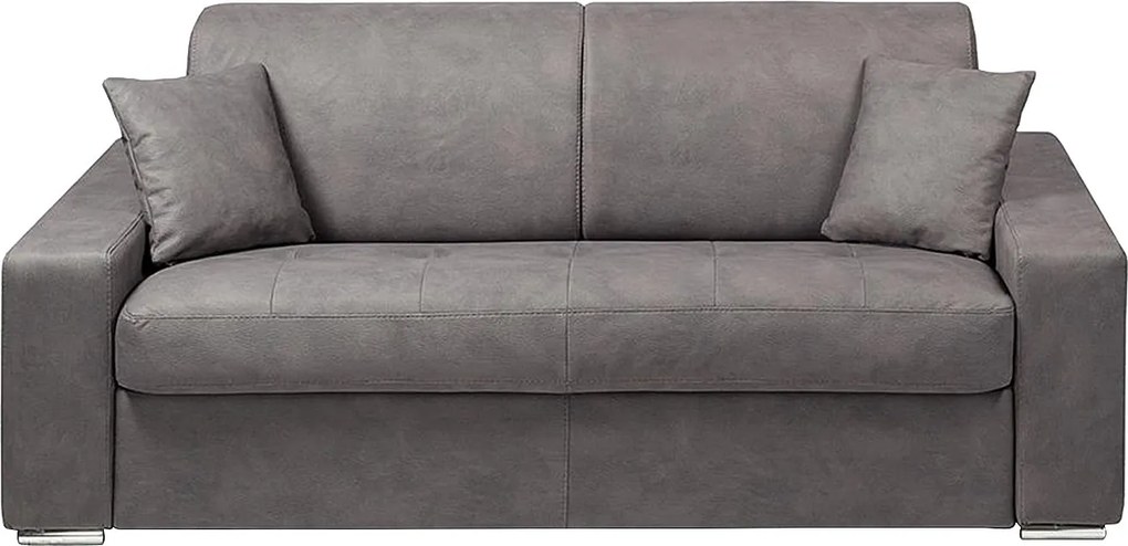 Kanapa 2-osobowa z ekspresowym mechanizmem rozkładania z tkaniny EMIR - Kolor: szary - Miejsce do spania: 120 cm - Materac 14 cm