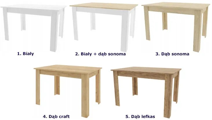 Biały minimalistyczny stół do jadalni - Nadeva 3X