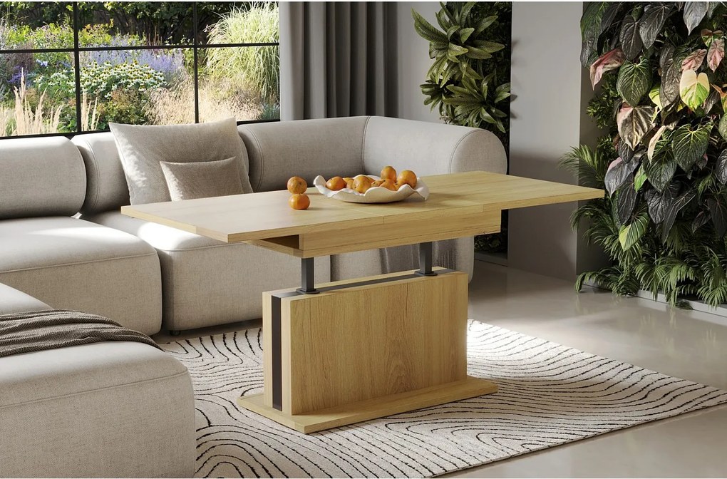 Ława rozkładana podnoszona SOLARIS 110(170)x65 dąb natura