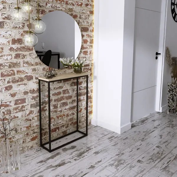 Industrialna konsola czarny+ dąb artisan - Carello 7X