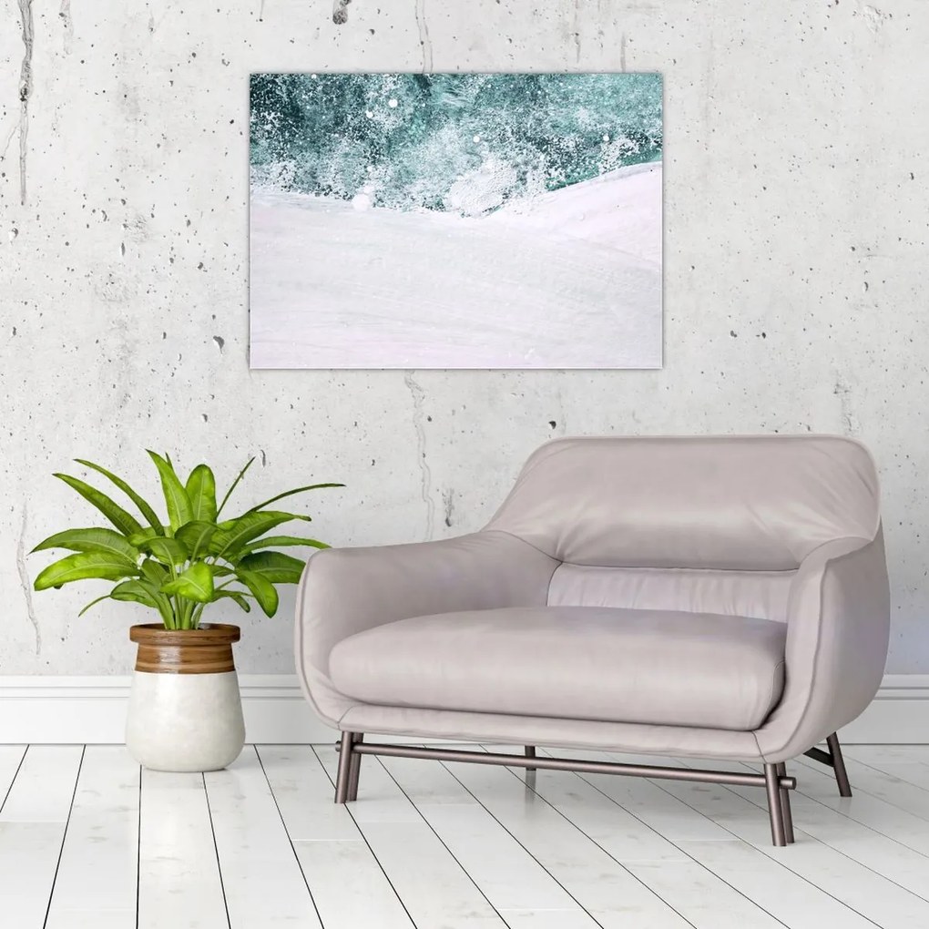 Obraz na szkle - Turkusowa abstrakcja (70x50 cm)