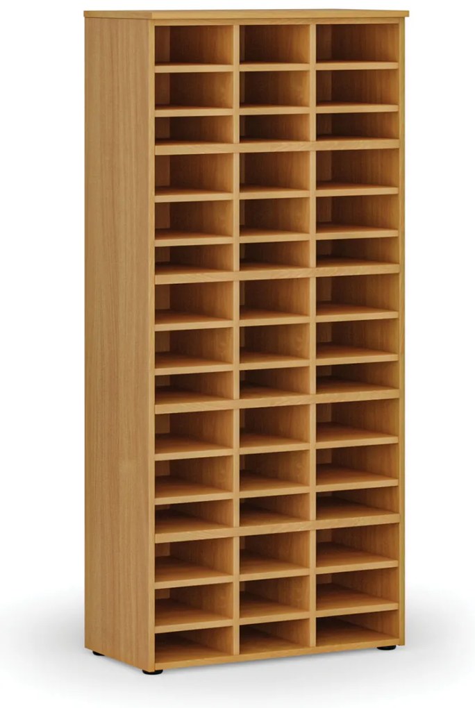 Regał sortujący PRIMO WOOD, 800 x 420 x 1781 mm, 45 przegród, buk