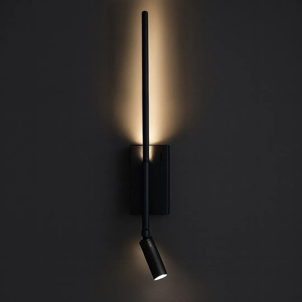 Kinkiet, lampka nocna Torch Czarny 6W+3W 4000K