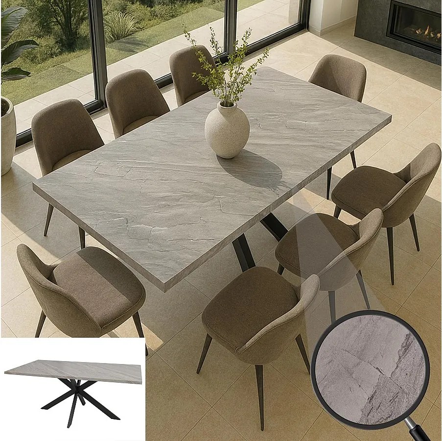 Stół do jadalni MCW-O55,  Wygląd marmuru szary