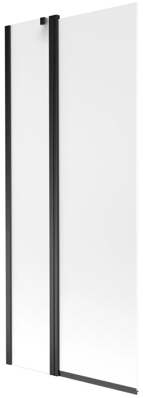 Mexen Flip parawan nawannowy 2-skrzydłowy 80 x 150 cm, szron, czarny - 894-080-101-70-30
