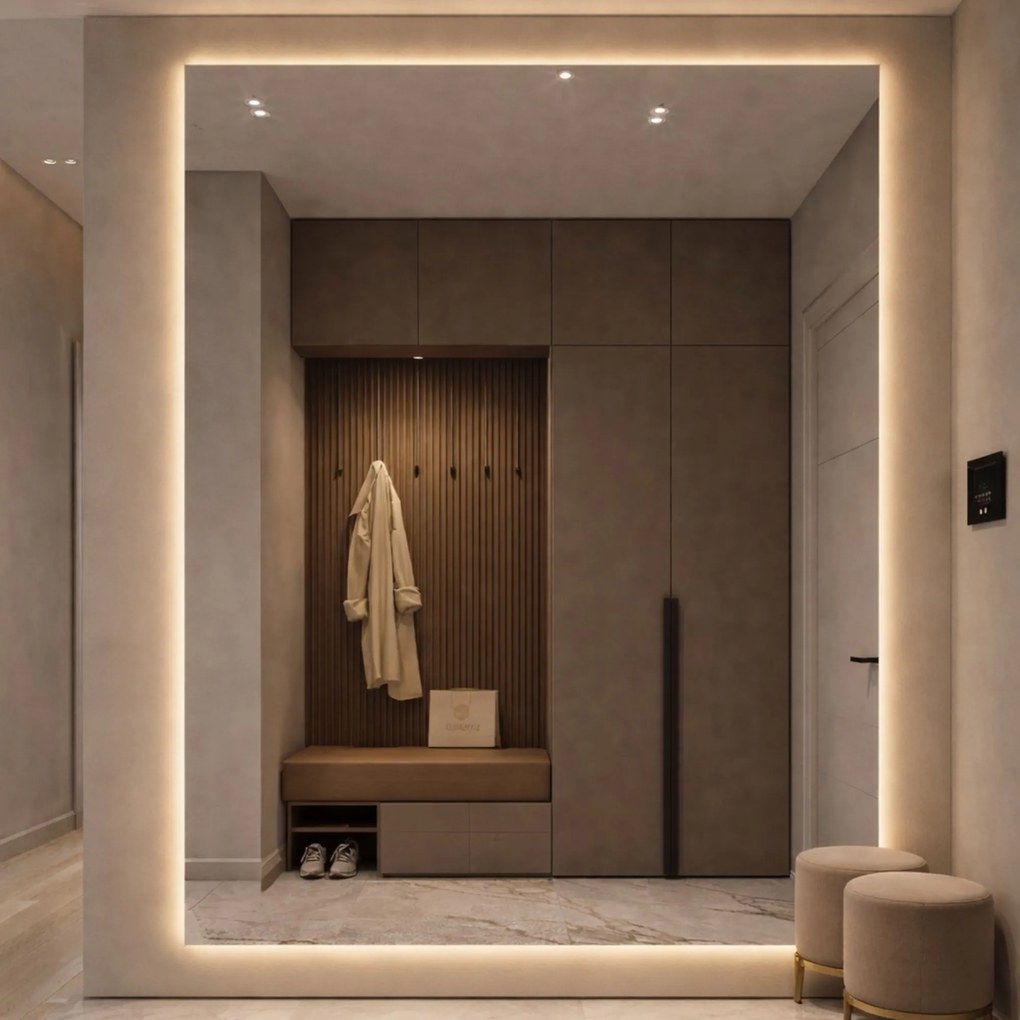 Lustro prostokątne z podświetleniem TAVA Classic XXL LED | Różne rozmiary | Różne kolory : Rozmiar - 130 x 190 cm, Wersja - z wycięciem